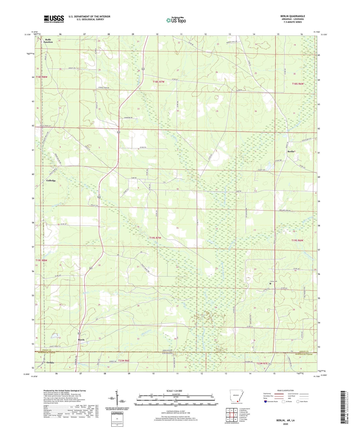 Berlin Arkansas US Topo Map Image