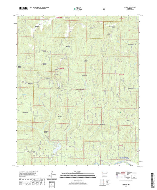 Bidville Arkansas US Topo Map Image