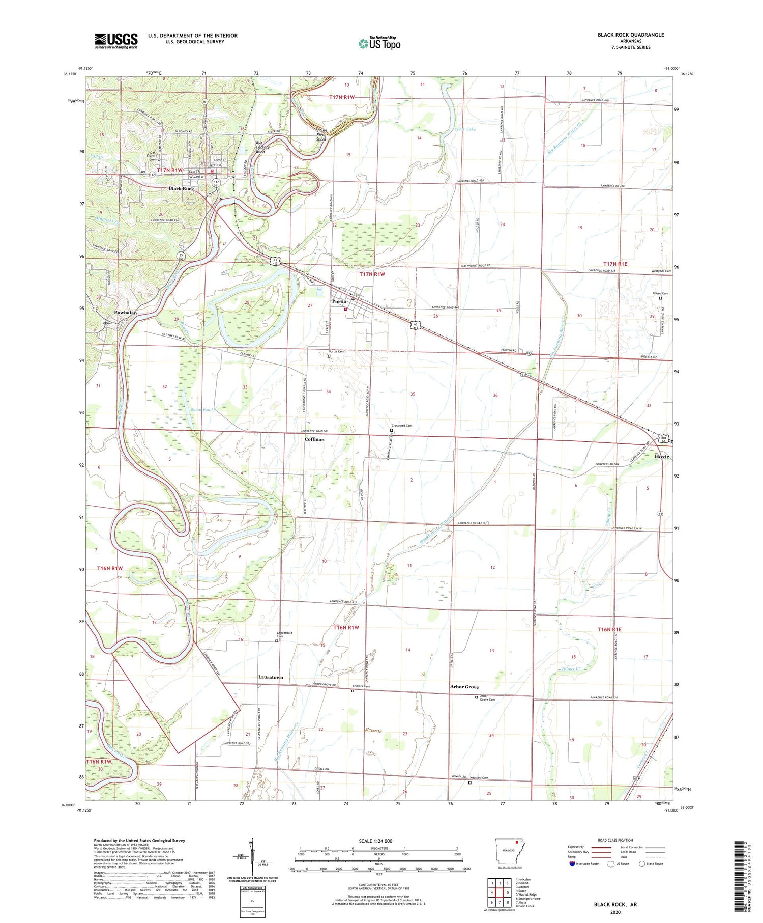 Black Rock Arkansas US Topo Map Image
