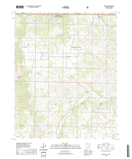 Blue Eye Arkansas US Topo Map Image