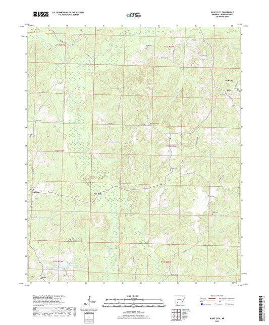 Bluff City Arkansas US Topo Map Image