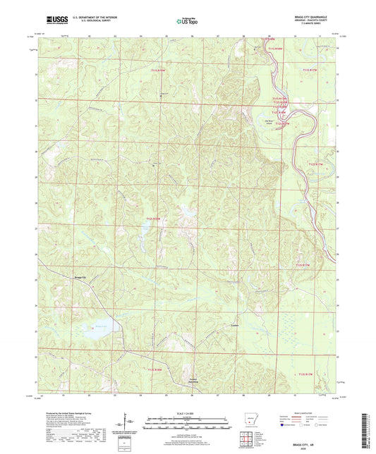 Bragg City Arkansas US Topo Map Image