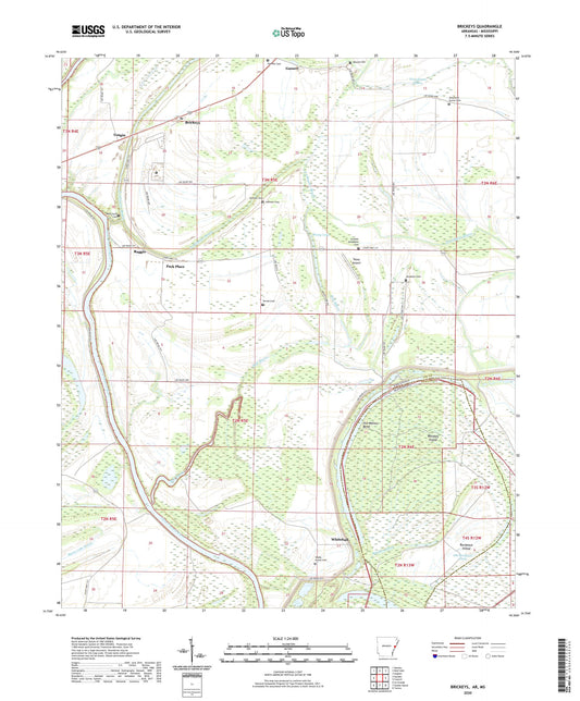Brickeys Arkansas US Topo Map Image