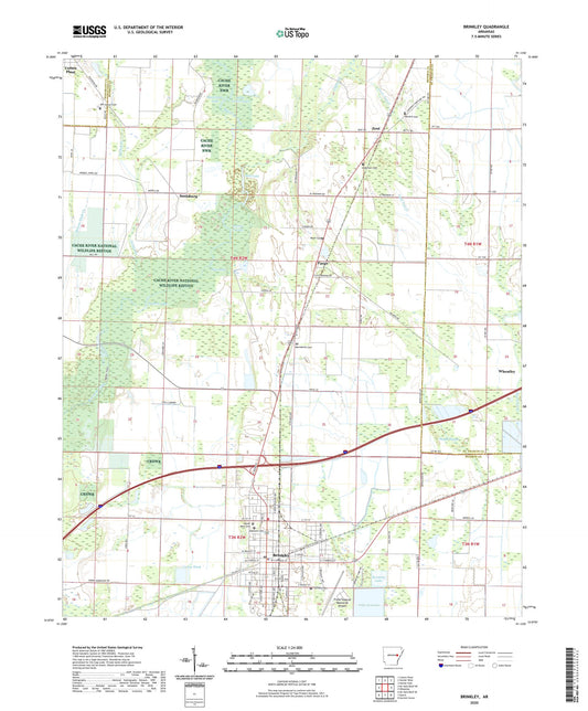 Brinkley Arkansas US Topo Map Image