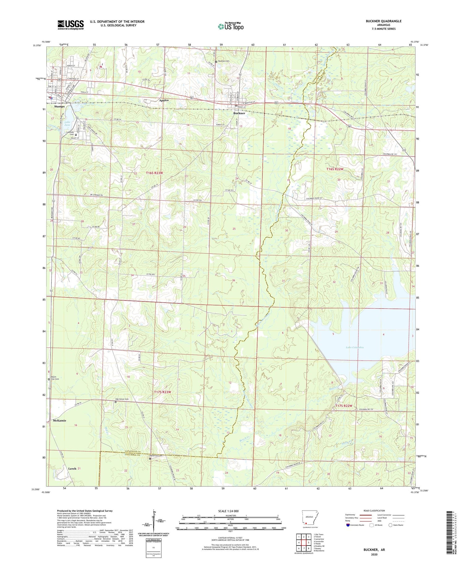 Buckner Arkansas US Topo Map Image