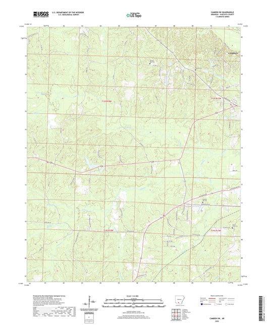 Camden SW Arkansas US Topo Map Image