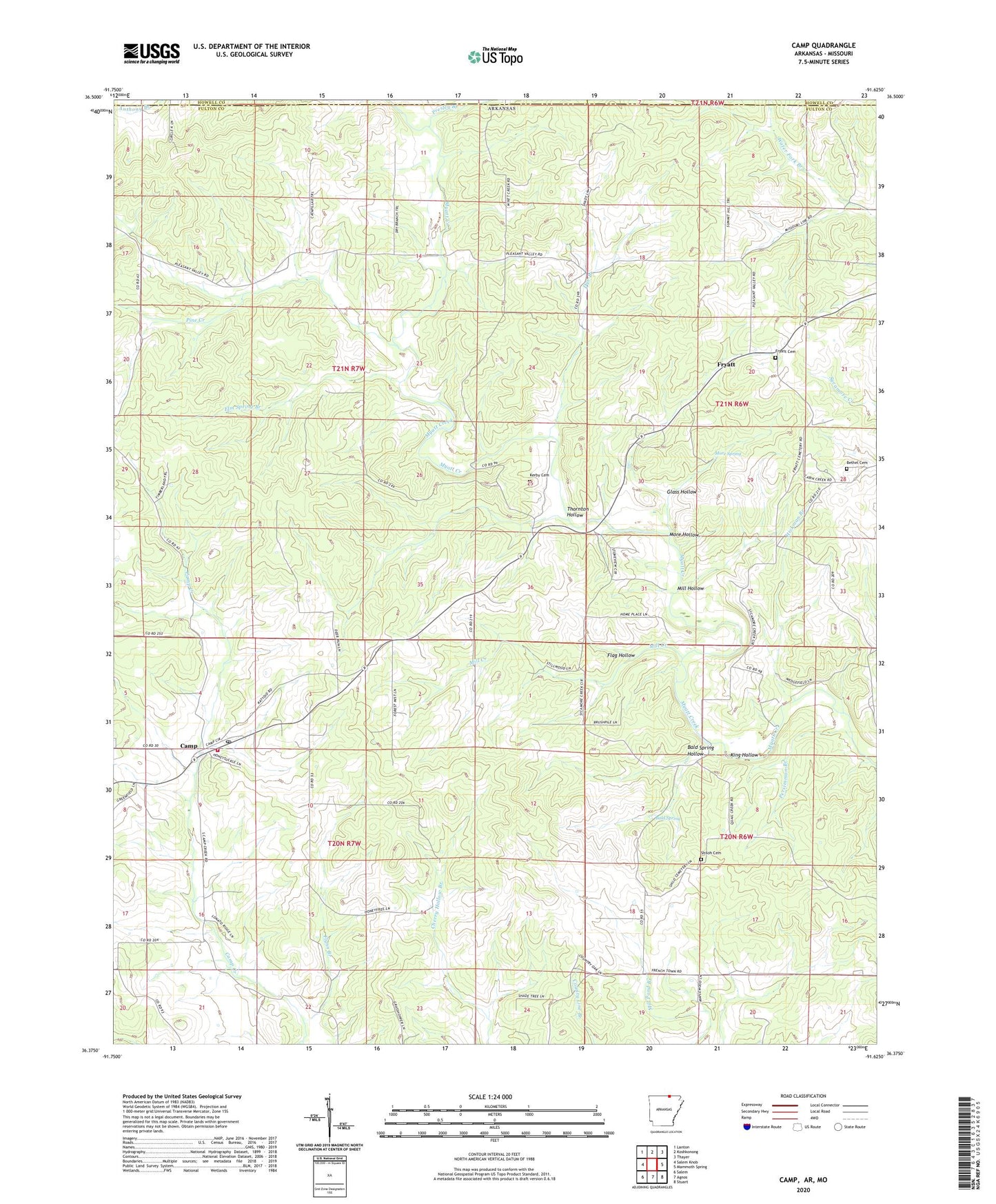 Camp Arkansas US Topo Map Image