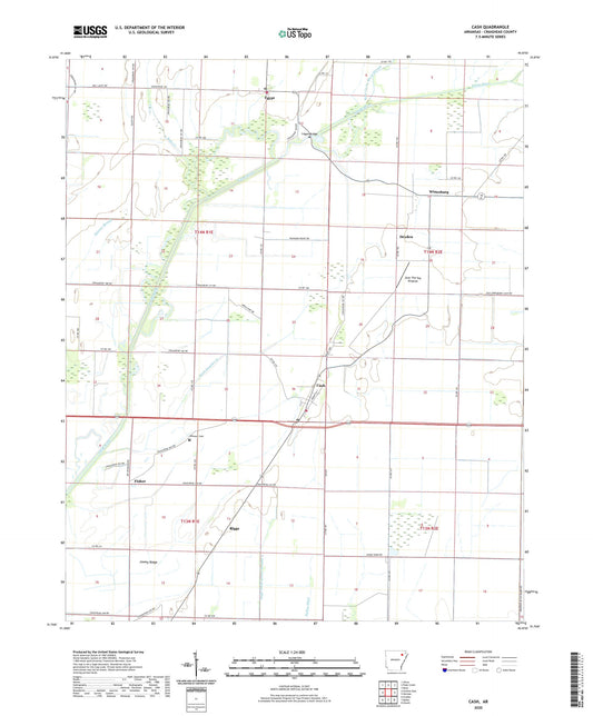 Cash Arkansas US Topo Map Image