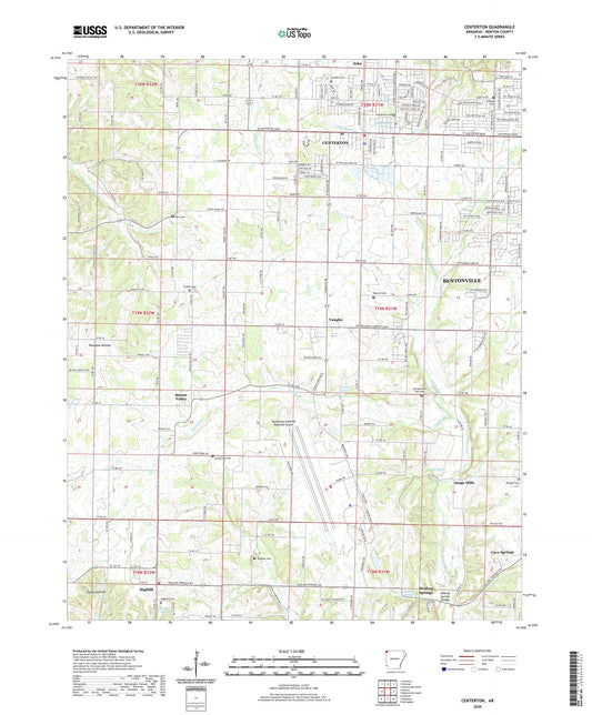 Centerton Arkansas US Topo Map Image