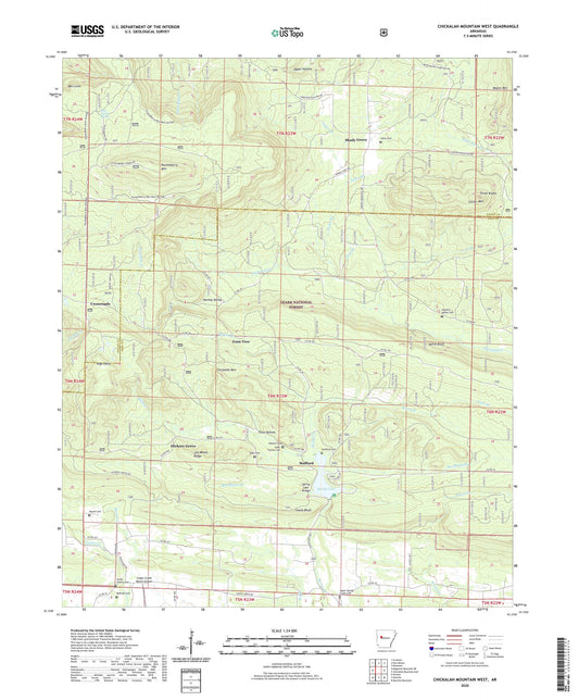 Chickalah Mountain West Arkansas US Topo Map Image