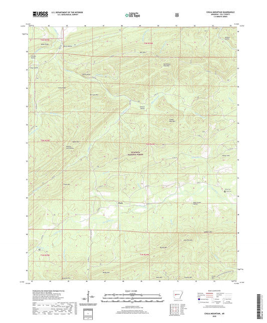 Chula Mountain Arkansas US Topo Map Image