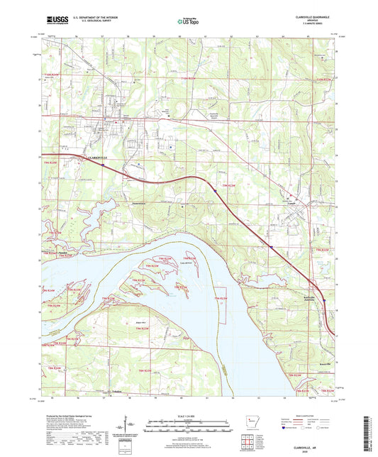 Clarksville Arkansas US Topo Map Image