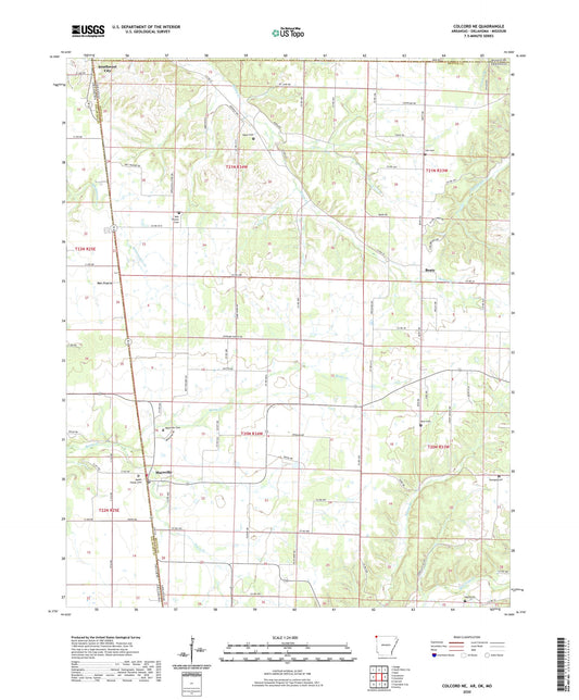 Colcord NE Arkansas US Topo Map Image