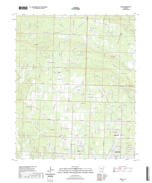 Congo Arkansas US Topo Map Image