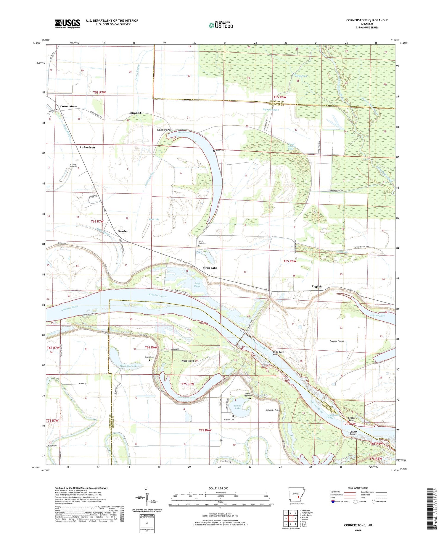 Cornerstone Arkansas US Topo Map Image