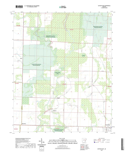 Cotton Plant Arkansas US Topo Map Image