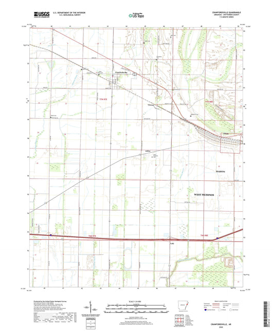 Crawfordsville Arkansas US Topo Map Image
