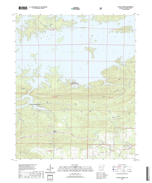 Crystal Springs Arkansas US Topo Map Image