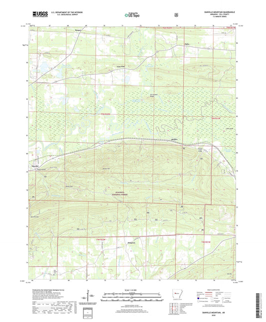 Danville Mountain Arkansas US Topo Map Image