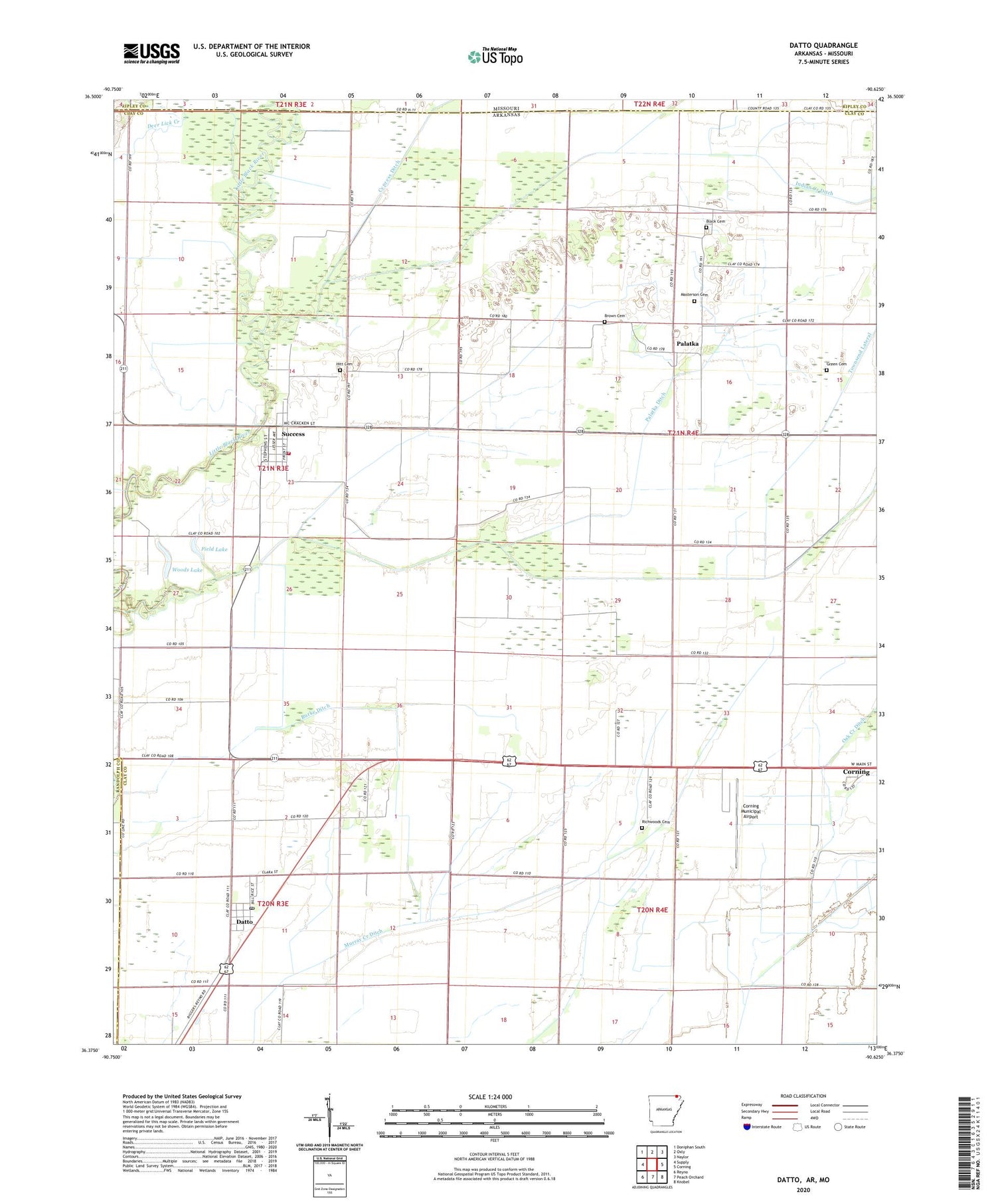 Datto Arkansas US Topo Map Image