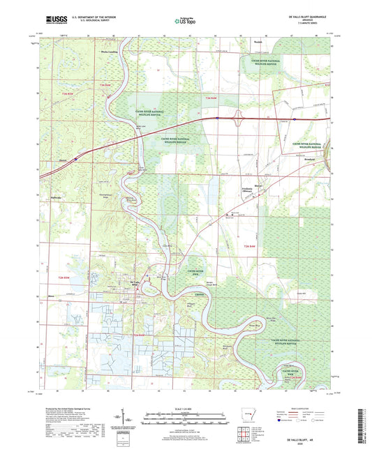 De Valls Bluff Arkansas US Topo Map Image