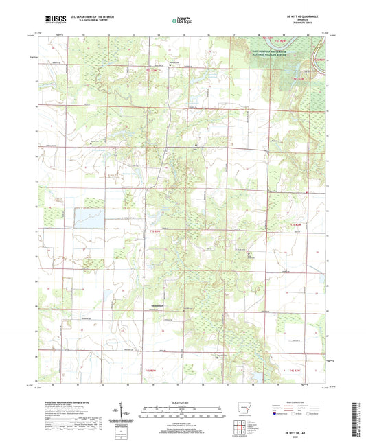 De Witt NE Arkansas US Topo Map Image
