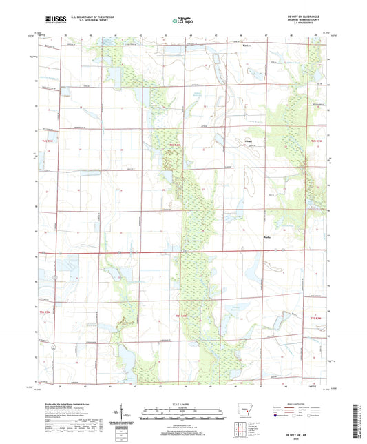 De Witt SW Arkansas US Topo Map Image