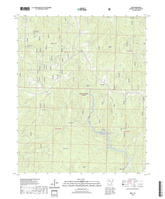 Deer Arkansas US Topo Map Image