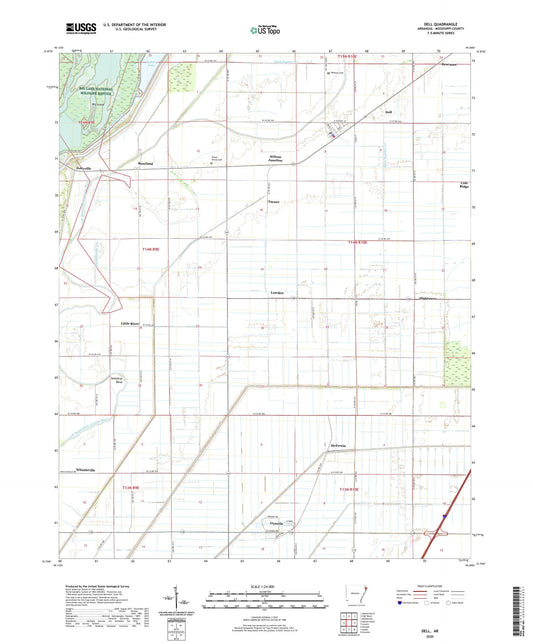 Dell Arkansas US Topo Map Image