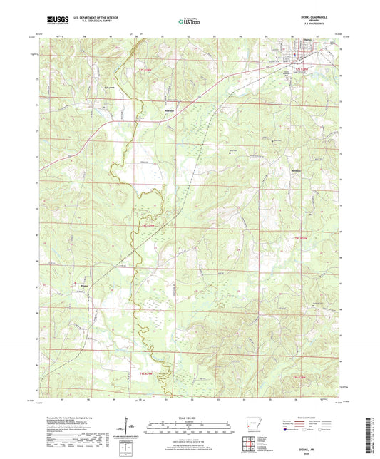 Dierks Arkansas US Topo Map Image