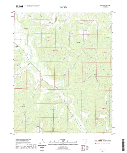 Durham Arkansas US Topo Map Image