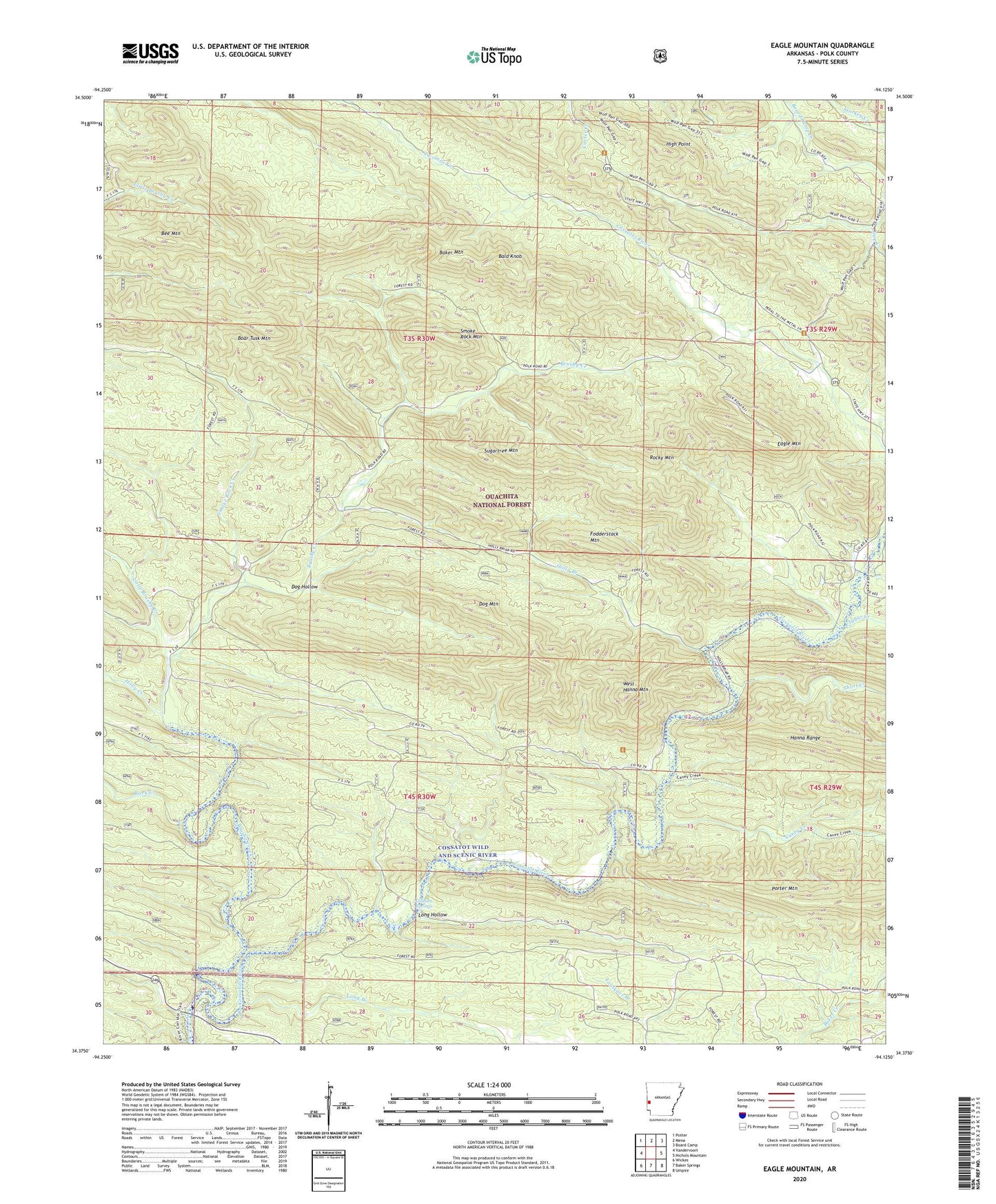 Eagle Mountain Arkansas US Topo Map Image