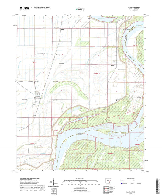 Elaine Arkansas US Topo Map Image