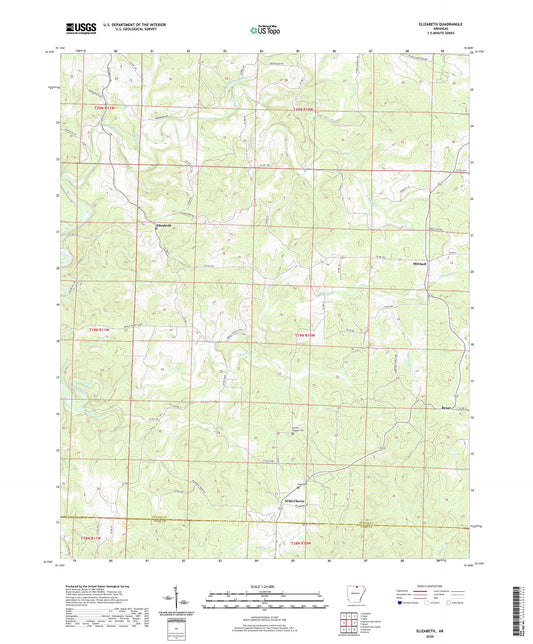 Elizabeth Arkansas US Topo Map Image