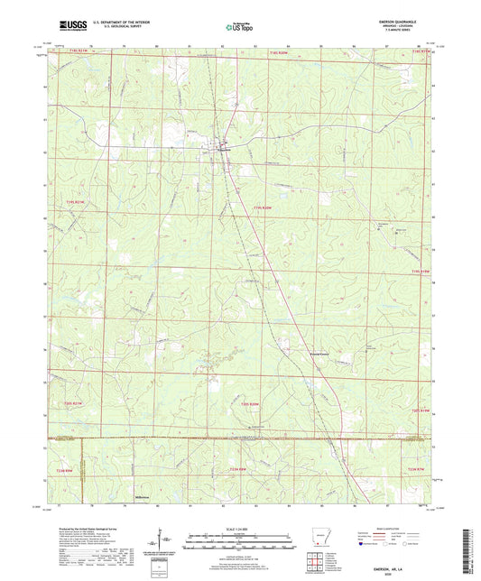 Emerson Arkansas US Topo Map Image