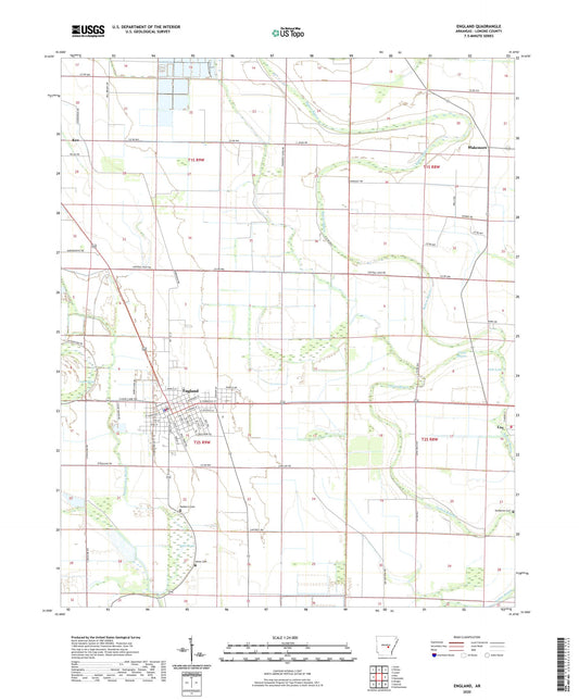 England Arkansas US Topo Map Image