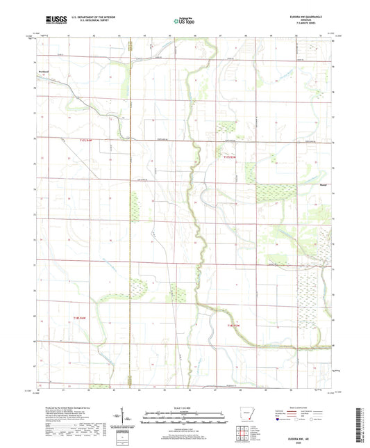 Eudora NW Arkansas US Topo Map Image