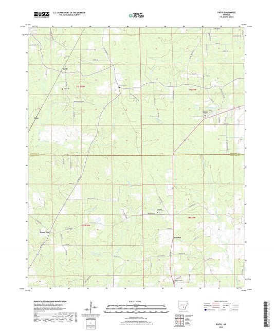 Faith Arkansas US Topo Map Image