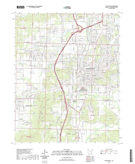 Fayetteville Arkansas US Topo Map Image