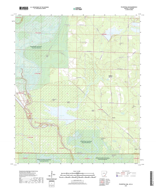 Felsenthal Dam Arkansas US Topo Map Image