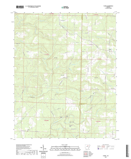 Floral Arkansas US Topo Map Image