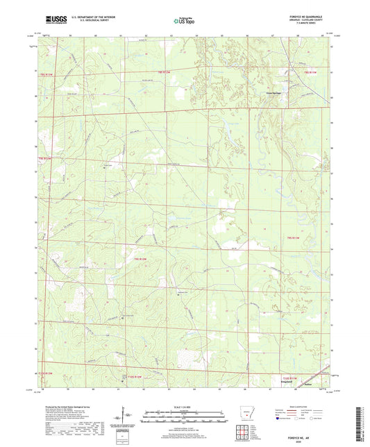 Fordyce NE Arkansas US Topo Map Image