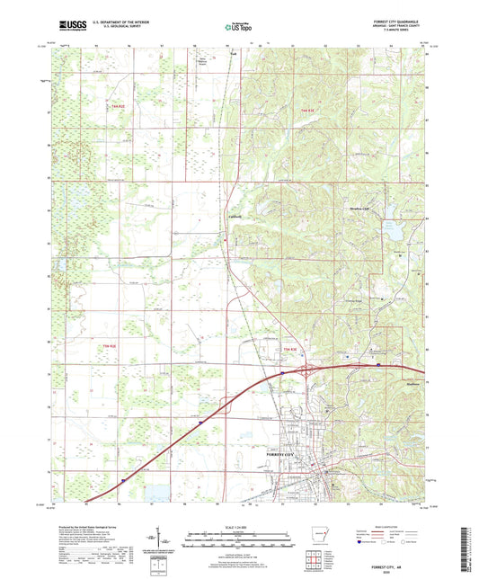Forrest City Arkansas US Topo Map Image