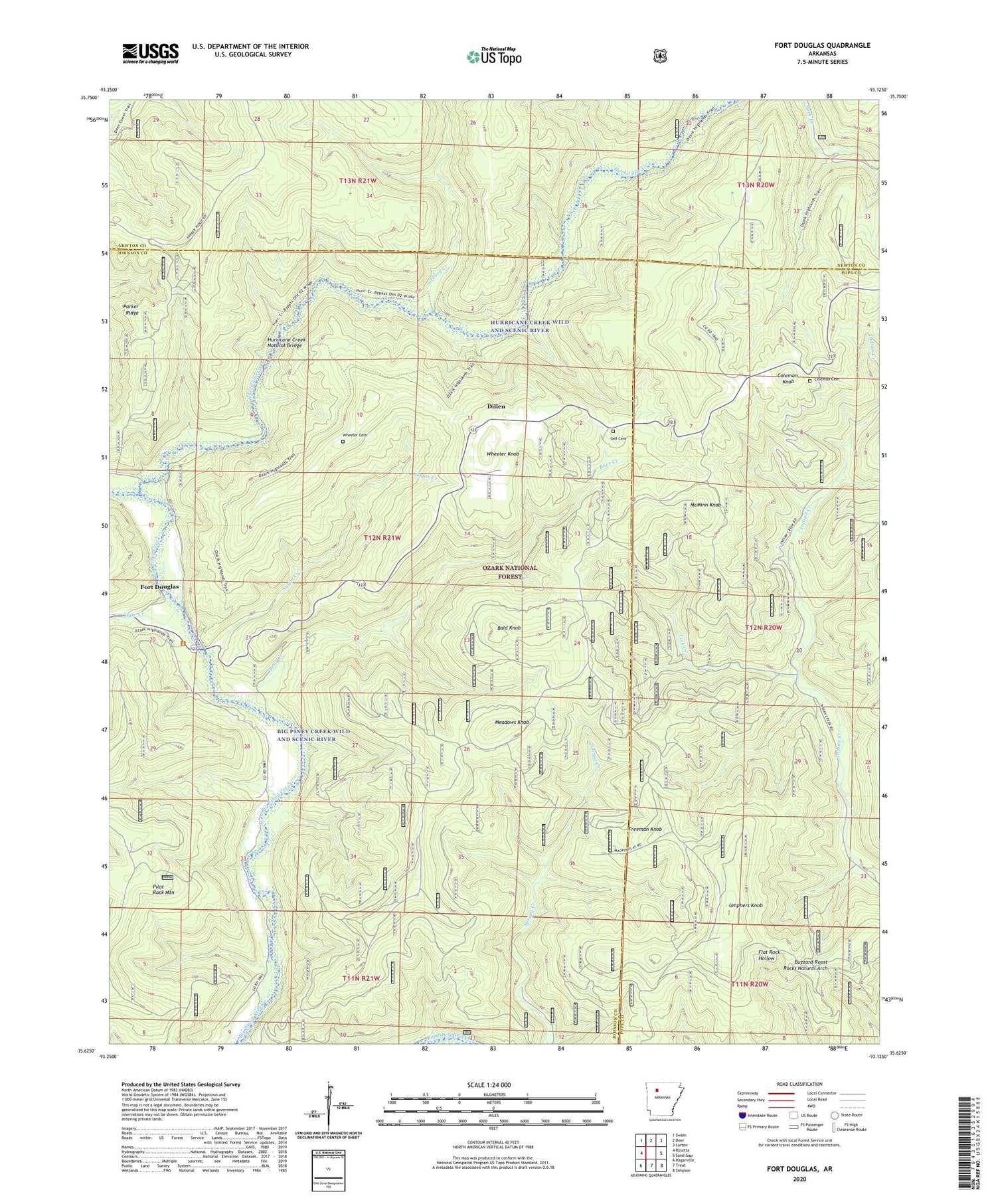 Fort Douglas Arkansas US Topo Map Image