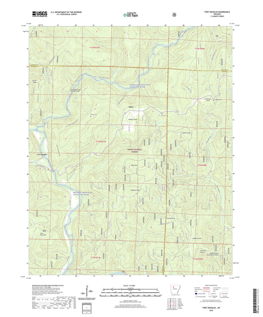Fort Douglas Arkansas US Topo Map Image