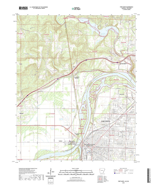 Fort Smith Arkansas US Topo Map Image