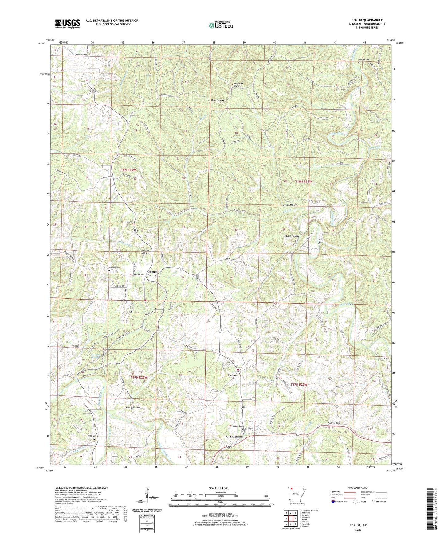 Forum Arkansas US Topo Map Image