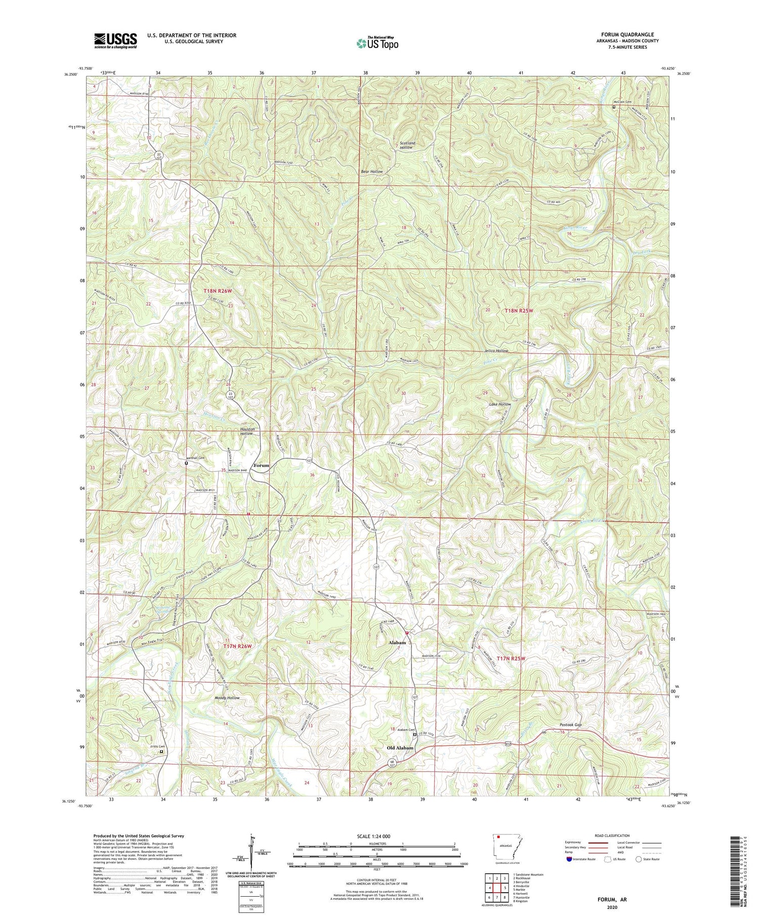 Forum Arkansas US Topo Map Image