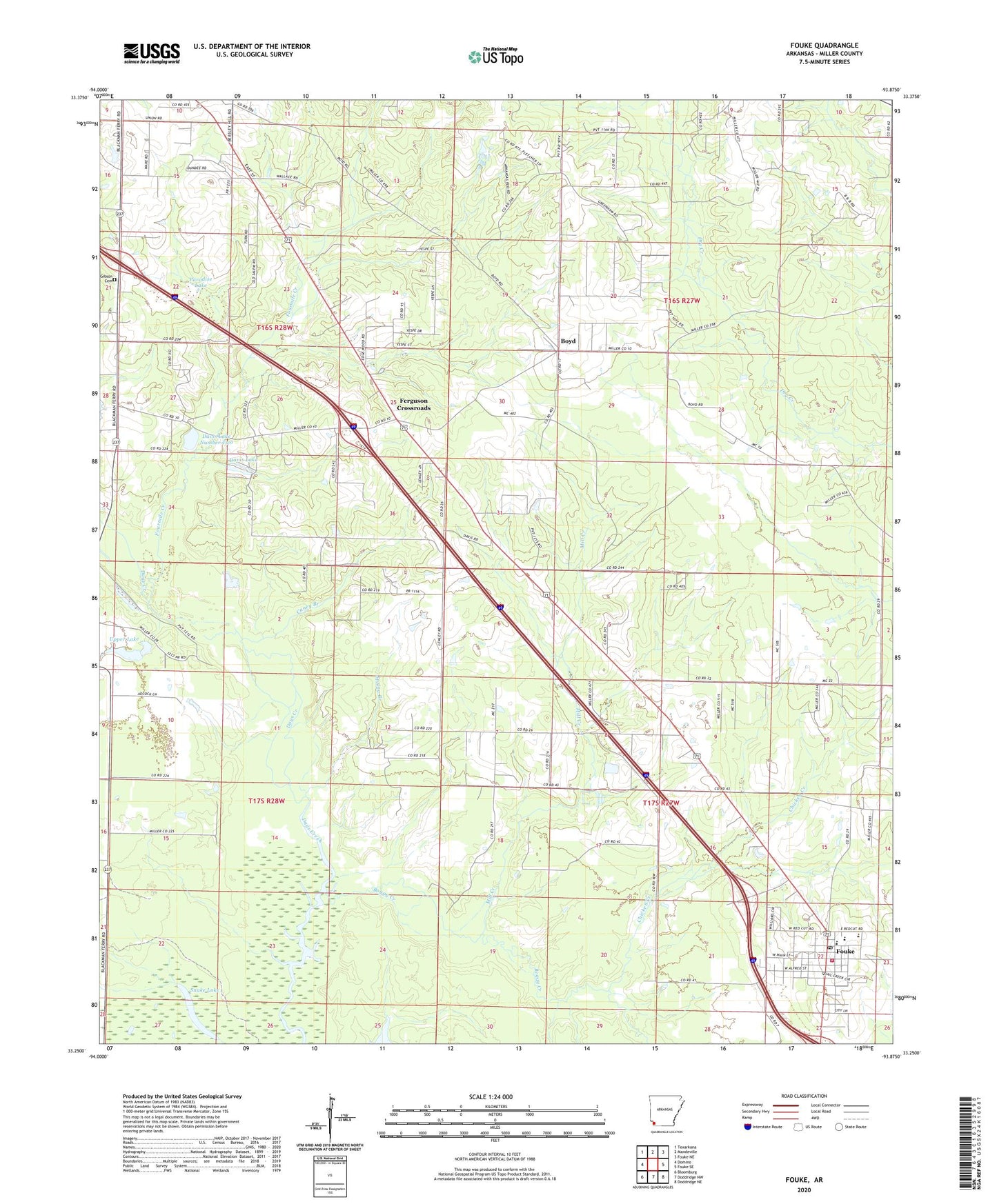 Fouke Arkansas US Topo Map Image