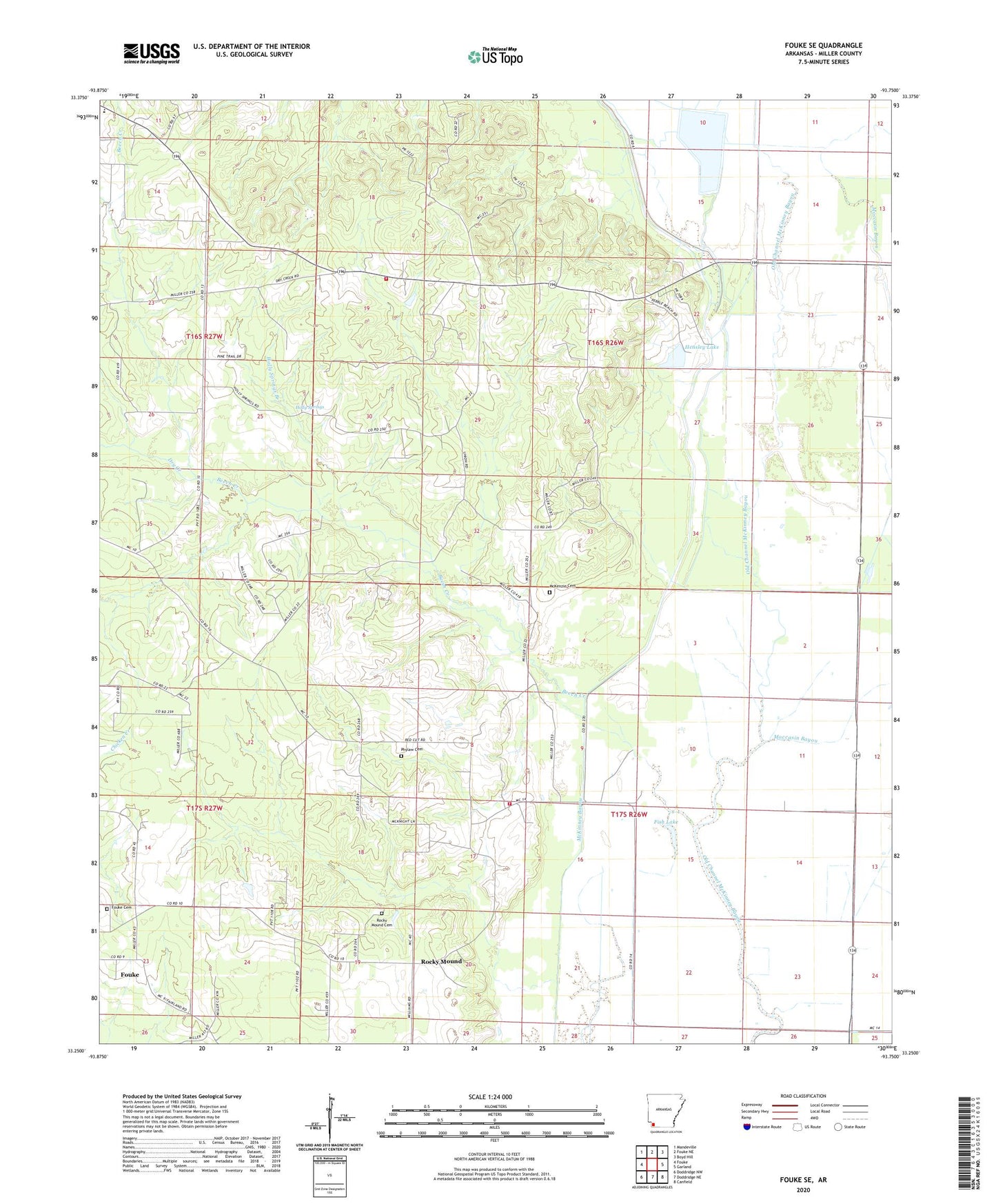 Fouke SE Arkansas US Topo Map Image